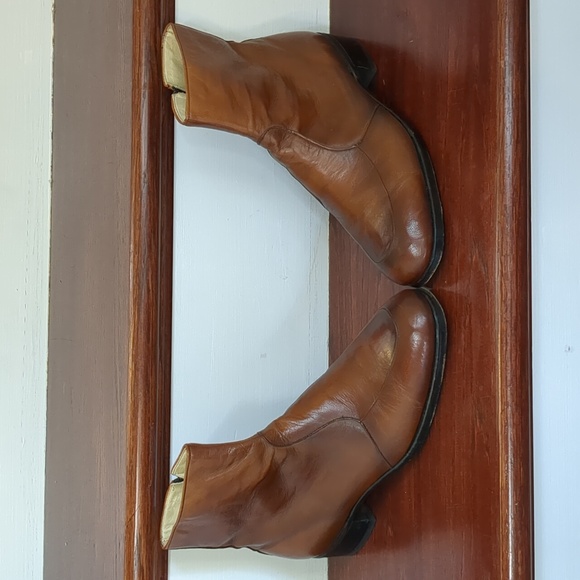 VINTAGE MEN'S "FREEMAN" BROWN LEATHER ANKLE BOOTS SIZE 7 1/2 - Picture 3 of 16